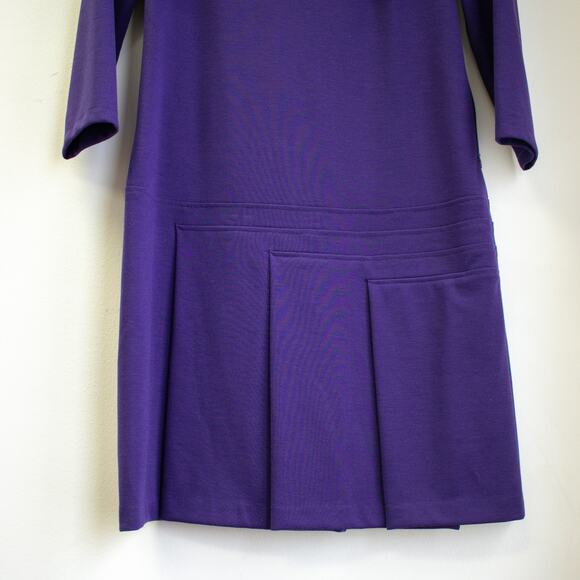 Donna Morgan Purple Cowl Neck Winter Dress Size 6 - Picture 3 of 6